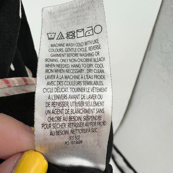 Hatley black A-line floral flower print shift dress keyhole back size medium - Picture 10 of 10